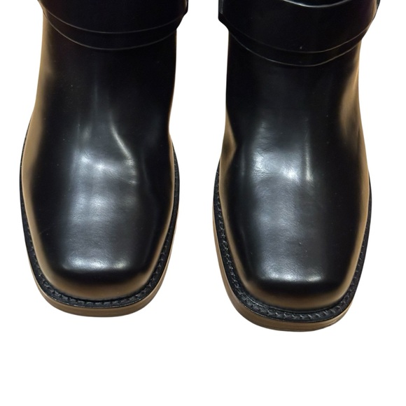 Marc Fisher Black Leather Womens Harness Square Toe Chelsea Boots 9.5 - Picture 6 of 13